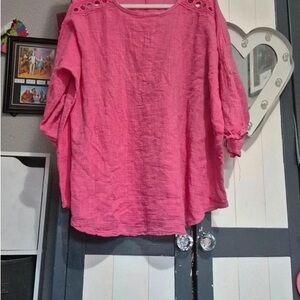 Old Navy Pink Blouse with Shoulder Details